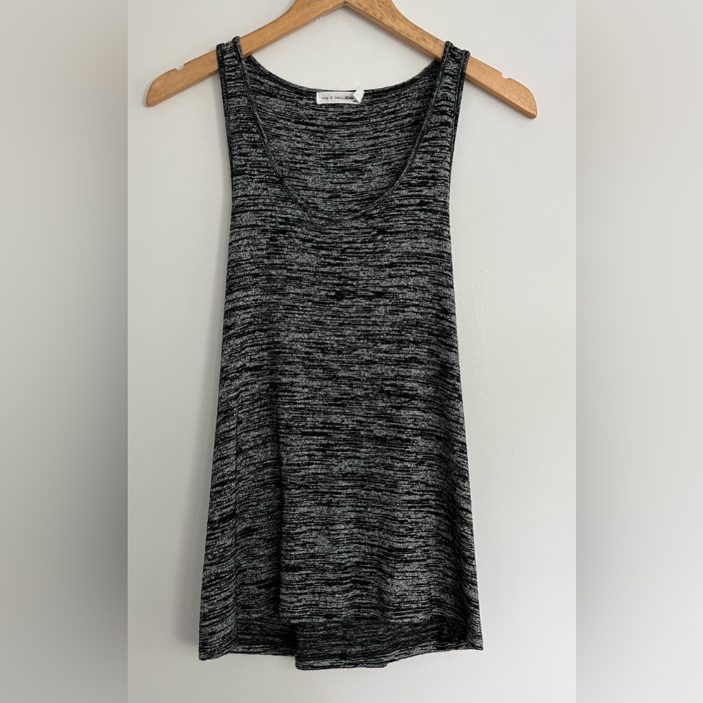 Rag & Bone Twist Back Tank in Black Heather